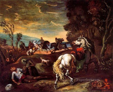  Chirico Pintura al %C3%B3leo - el caballo se ha ido Giorgio de Chirico Surrealismo metafísico
